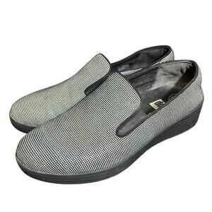 Fitflop Black Superskate Houndstooth Slip-On Loafers Shoes‎ Comfort Womens 7